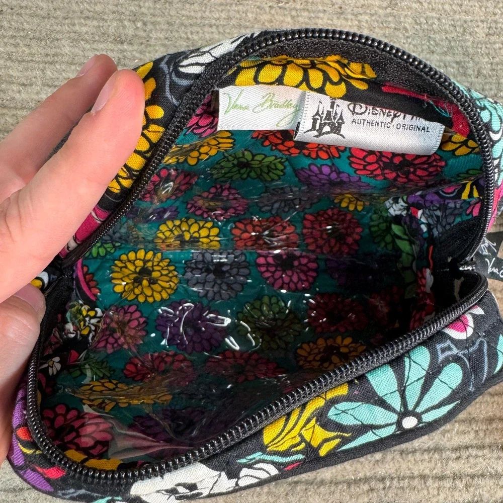 Vera Bradley Disney Mickey Minnie Sensational Floral Cosmetic Bag Makeup Pouch
